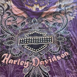 Harley-Davidson Purple and Gold Graphic Shirt
